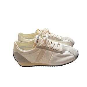 RE DONE Womens 70s Runner Sneakers White Suede Size 39/8.5 Retro Vintage Vibes